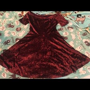 velvet mini off the shoulder dress